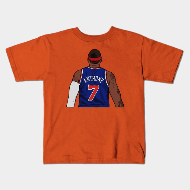 Carmelo Anthony Back-To Kids T-Shirt by rattraptees